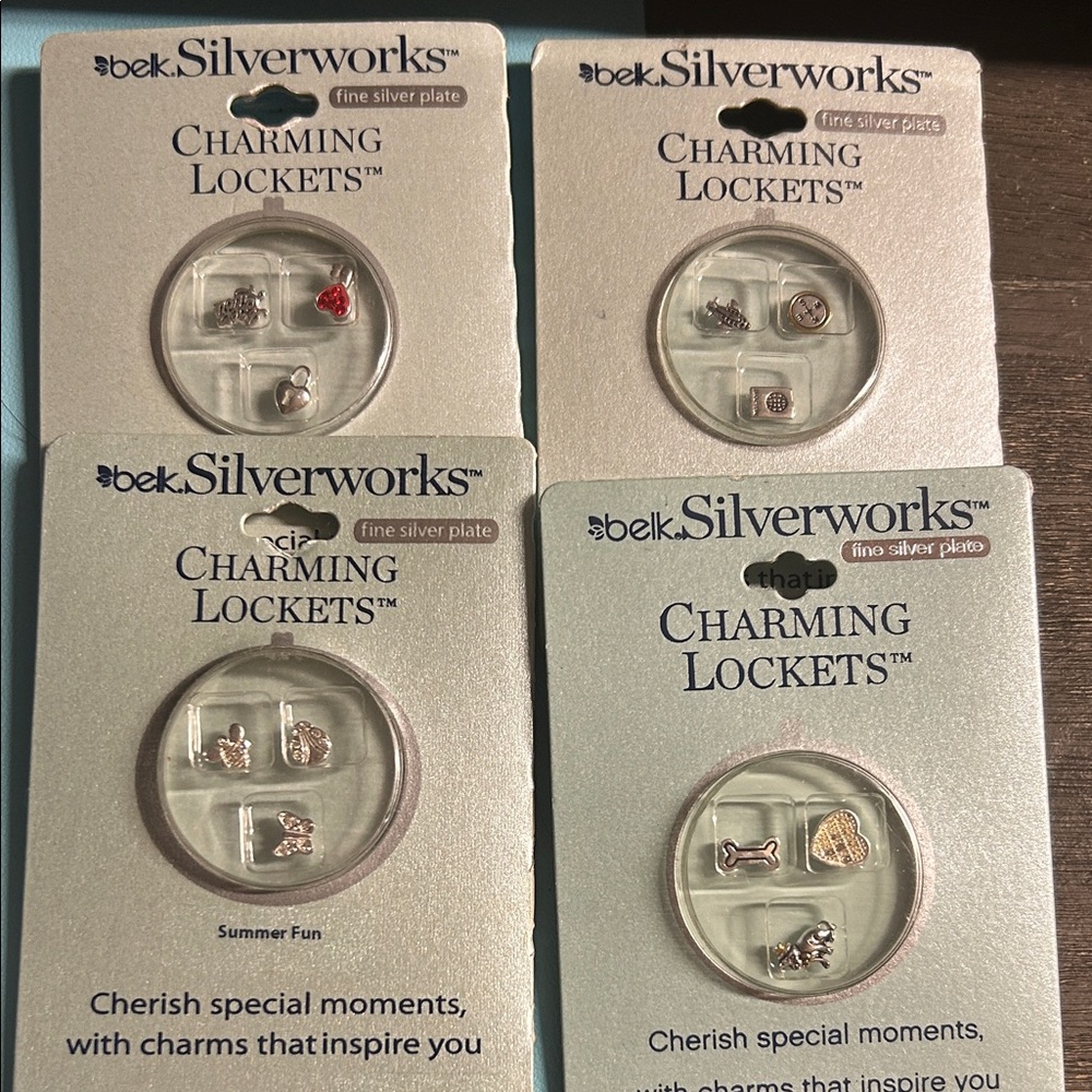 Belk Silverworks Charming Lockets - Silver with Red‎ Accents